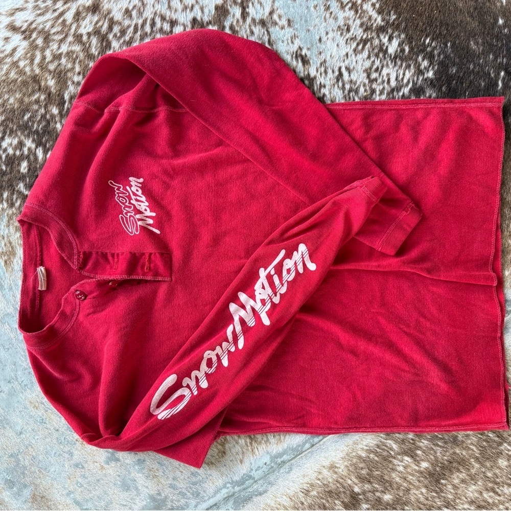 Snow Motion Red Long Sleeve Shirt vintage thermal